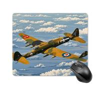 asbwuo Tapis de Souris carré imperméable Avec Motif d'avions World II, antidérapant, idéal pour Les Jeux Sur Bureau, au Bureau et à la Maison.