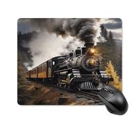 asbwuo Tapis de Souris carré imperméable Avec Motif de Train à vapeur, antidérapant, pour le jeu Sur Bureau, au Bureau et à la Maison