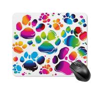 asbwuo Tapis de Souris carré imperméable Avec Motif empreintes de pattes de Chien colorées, antidérapant, idéal pour le Bureau, Les Jeux et la Maison.