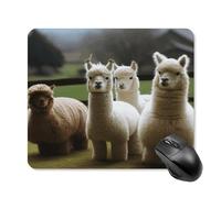 asbwuo Tapis de Souris carré imperméable Avec Motif famille d'alpagas, antidérapant, pour le Bureau, Les Jeux et la Maison.