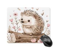 asbwuo Tapis de Souris carré imperméable Avec Motif hérisson Assis, antidérapant, idéal pour le Bureau, Les Jeux et la Maison.