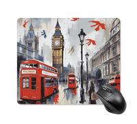 asbwuo Tapis de Souris carré imperméable Avec Motif Londres, antidérapant, idéal pour le jeu, le Bureau et la Maison.