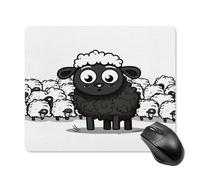 asbwuo Tapis de Souris carré imperméable Avec Motif Mouton Noir et Blanc, antidérapant, idéal pour le jeu Sur Bureau, au Bureau et à la Maison.