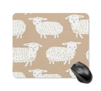asbwuo Tapis de Souris carré imperméable Avec Motif moutons Doodle, antidérapant, idéal pour Les Jeux Sur Bureau, au Bureau et à la Maison.