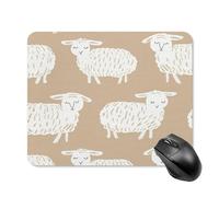asbwuo Tapis de Souris carré imperméable Avec Motif moutons Doodle, antidérapant, idéal pour Les Jeux Sur Bureau, au Bureau et à la Maison.