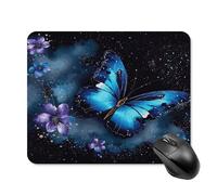 asbwuo Tapis de Souris carré imperméable Avec Motif Papillon Bleu Galaxie, antidérapant, idéal pour le jeu Sur Bureau, au Bureau et à la Maison.