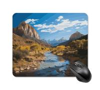 asbwuo Tapis de Souris carré imperméable Avec Motif paysage Naturel de Zion, antidérapant, idéal pour Les Jeux Sur Bureau, au Bureau et à la Maison.