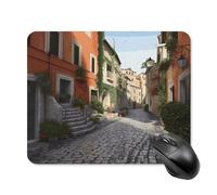 asbwuo Tapis de Souris carré imperméable Avec Motif « Rue d'Italie », antidérapant, idéal pour le jeu, le Bureau et la Maison.