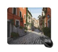 asbwuo Tapis de Souris carré imperméable Avec Motif « Rue d'Italie », antidérapant, idéal pour le jeu, le Bureau et la Maison.