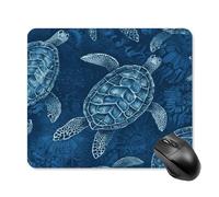 asbwuo Tapis de Souris carré imperméable Avec Motif tortue de mer Bleue, antidérapant, idéal pour le jeu Sur Bureau, au Bureau et à la Maison.
