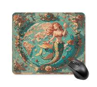 asbwuo Tapis de Souris carré imperméable Avec Motif Vintage de sirènes, antidérapant, idéal pour le jeu, le Bureau et la Maison.