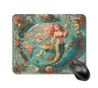 asbwuo Tapis de Souris carré imperméable Avec Motif Vintage de sirènes, antidérapant, idéal pour le jeu, le Bureau et la Maison.