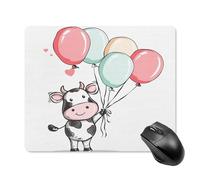 asbwuo Tapis de Souris carré imperméable Avec Motifs de Ballons et de Vaches, antidérapant, pour le jeu Sur Bureau, au Bureau et à la Maison