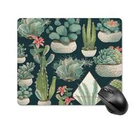 asbwuo Tapis de Souris carré imperméable Avec Motifs de plantes succulentes et imprimé Vert, antidérapant, idéal pour le jeu Sur Bureau, au Bureau et à la Maison.
