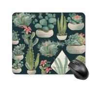 asbwuo Tapis de Souris carré imperméable Avec Motifs de plantes succulentes et imprimé Vert, antidérapant, idéal pour le jeu Sur Bureau, au Bureau et à la Maison.