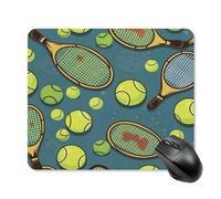 asbwuo Tapis de Souris carré imperméable Avec Motifs de raquettes et de balles de Tennis, antidérapant, idéal pour le jeu Sur Bureau, au Bureau et à la Maison.
