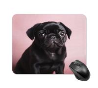 asbwuo Tapis de Souris carré imperméable Avec un Adorable Carlin Noir, antidérapant, idéal pour Les Jeux Sur Bureau, au Bureau et à la Maison.