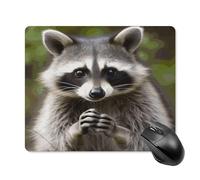 asbwuo Tapis de Souris carré imperméable Avec un Adorable Motif de Raton laveur, antidérapant, idéal pour Les Jeux Sur Bureau, au Bureau et à la Maison.