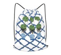 asbwuo Topiary Chinoiserie Ginger Jar Outdoor Leisure Drawstring Backpack, Lightweight Waterproof Sports Bag For Men & Women - Gym, Yoga, Travel