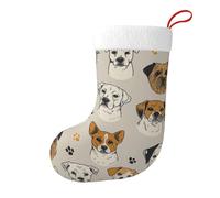 asbwuo Various Kinds of Dogs and Paws Christmas Stocking Fireplace Xmas Party Vintage Holiday Decorations