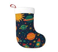 asbwuo Various of Planets Christmas Stocking Fireplace Xmas Party Vintage Holiday Decorations
