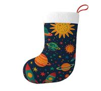asbwuo Various of Planets Christmas Stocking Fireplace Xmas Party Vintage Holiday Decorations