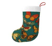 asbwuo Vintage Various Kinds of Butterflies Christmas Stocking Fireplace Xmas Party Vintage Holiday Decorations
