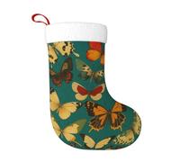 asbwuo Vintage Various Kinds of Butterflies Christmas Stocking Fireplace Xmas Party Vintage Holiday Decorations