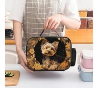 asbwuo Yorkshire Terrier in The Cave Insulated Lunch Bag for Women Lunch Box Large Capacity, Leakproof Tote with Detachable Handles- 5-Hour Cold/Hot Retention Cooler Bag for Office, Picnic, Camping