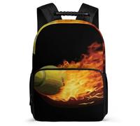 asbwuo Zaino Burning Tennis Pictures, leggero, casual, da lavoro, da lavoro, dal design classico e resistente, per l'uso quotidiano