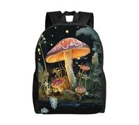 asbwuo Zaino carino a forma di farfalla e fungo, impermeabile, leggero, per laptop, borsa a tracolla, casual, per donne e uomini