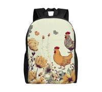 asbwuo Zaino carino con farfalle volanti tra i fiori, impermeabile, leggero, per laptop, borsa a tracolla, casual, per donne e uomini