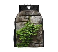asbwuo Zaino carino con pianta su muro di pietra, impermeabile, leggero, per laptop, borsa a tracolla, casual, per donne e uomini