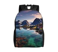 asbwuo Zaino carino per laptop leggero e impermeabile, borsa a tracolla, zaino casual per donne e uomini, Isole della Norvegia