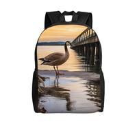 asbwuo Zaino carino Wild Goose By The Bridge, impermeabile, leggero, per laptop, borsa a tracolla, casual, per donne e uomini