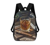 asbwuo Zaino Cigar & Whiskey, leggero, casual, da 17 pollici, da lavoro, da viaggio, per uomo e donna
