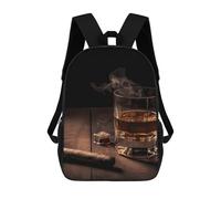 asbwuo Zaino Cigar & Whiskey, leggero, casual, da 17 pollici, da lavoro, da viaggio, per uomo e donna