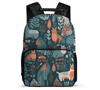 asbwuo Zaino con animali scandinavi, leggero, casual, da lavoro, da lavoro, dal design classico e resistente per l'uso quotidiano.