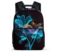asbwuo Zaino con fiori al neon, leggero, casual, da lavoro, resistente, dal design classico, per l'uso quotidiano