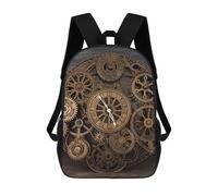 asbwuo Zaino con orologio e ingranaggi Steampunk, leggero, casual, da 17 pollici, da lavoro, da viaggio, per uomo e donna