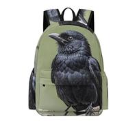 asbwuo Zaino con uccelli su un ramo e corvo nero, grande capacità, resistente e leggero, zaino casual per laptop, per lavoro e viaggi