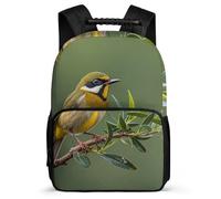 asbwuo Zaino da esterno verde oliva con uccelli in fiore, leggero, casual, da lavoro, resistente, dal design classico, per l'uso quotidiano