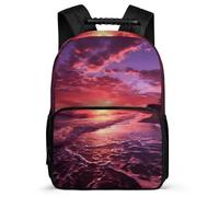 asbwuo Zaino da spiaggia al tramonto, leggero, casual, da lavoro, resistente, dal design classico, per l'uso quotidiano