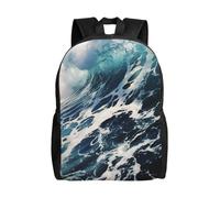 asbwuo Zaino da spiaggia in schiuma, con onde, impermeabile, leggero, per laptop, borsa a tracolla, casual, per donne e uomini