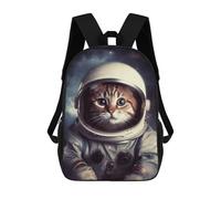 asbwuo Zaino da viaggio leggero e casual con motivo a gatto e astronauta, da 17 pollici, per lavoro e affari, per uomo e donna