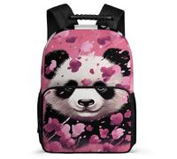 asbwuo Zaino in cotone rosa con panda, leggero, casual, da lavoro, resistente, dal design classico, per l'uso quotidiano