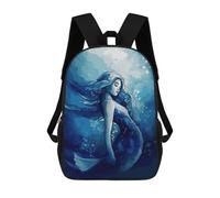 asbwuo Zaino leggero casual da lavoro da 17 pollici con sirena blu, zaino da viaggio per uomo e donna