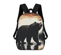 asbwuo Zaino leggero con sagoma di orso, casual, da 17 pollici, da lavoro, da viaggio, per uomo e donna