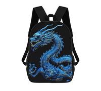 asbwuo Zaino leggero e casual con drago cinese blu, da 17 pollici, da lavoro, da viaggio, per uomo e donna