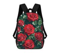 asbwuo Zaino leggero e casual da 17 pollici con motivo a rosa rossa, per lavoro, affari, viaggi, per uomo e donna